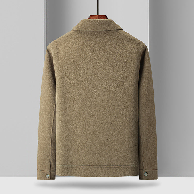 Woolen Coat Male Plus Size Turn-down Collar Coat