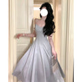 Drill Chain Satin Sling Dress Waist Slimming